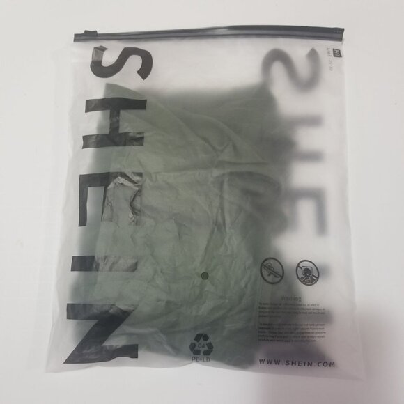 NEW‎ SHEIN Solid Criss Cross Tied Backless Crop Tee SIZE M COLOR Army Green - Picture 9 of 9